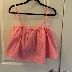Pink Spaghetti Strap Poplin top